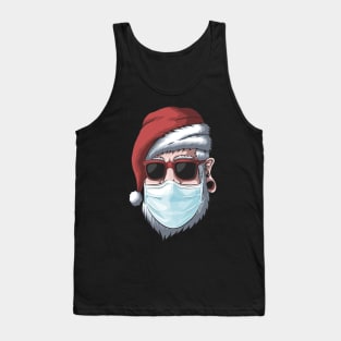 Santa Claus Wearing Face Mask Funny Christmas Gift Tank Top